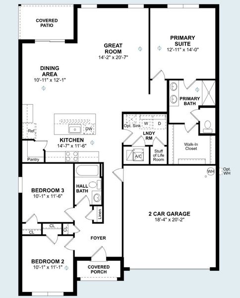 2D floor plan layout of this home in Aspire at Citrus Springs, Citrus Springs, FL (Image 3).