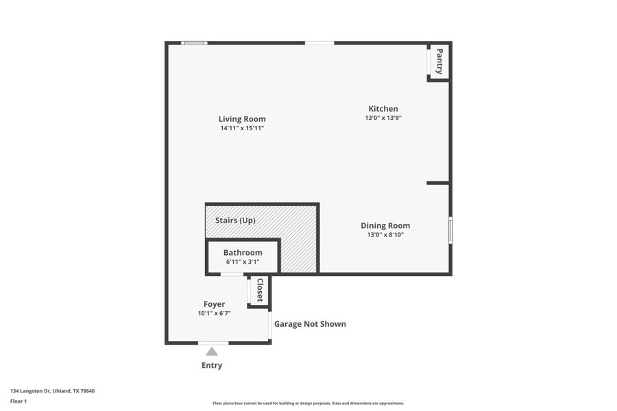 2D floor plan layout of this home in Bollinger, Uhland, TX (Image 3).