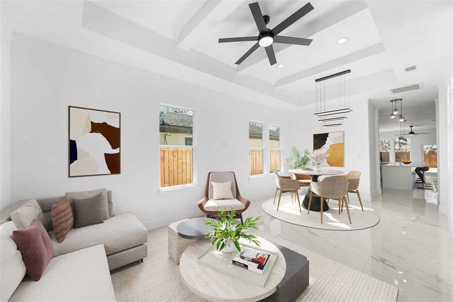 Furnished interior view inside a new home in , Dallas (Image 8). Furnished interior view inside a new home in , Dallas (Image 8).