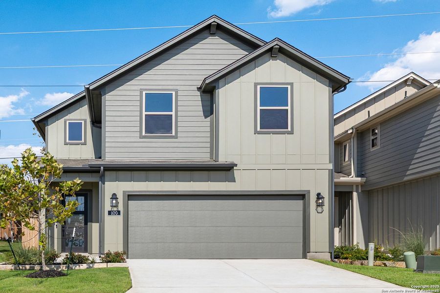 Front exterior of a new home in Trilogy Grove, Leon Valley, TX, highlighting curb appeal (Image 1). Front exterior of a new home in Trilogy Grove, Leon Valley, TX, highlighting curb appeal (Image 1).