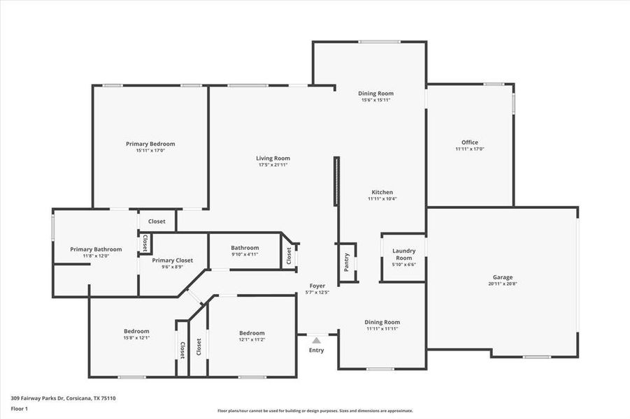 2D floor plan layout of this home in , Corsicana, TX (Image 3). 2D floor plan layout of this home in , Corsicana, TX (Image 3).
