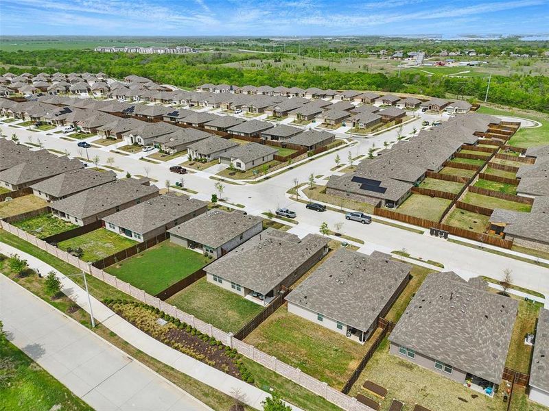 Aerial view with a residential view