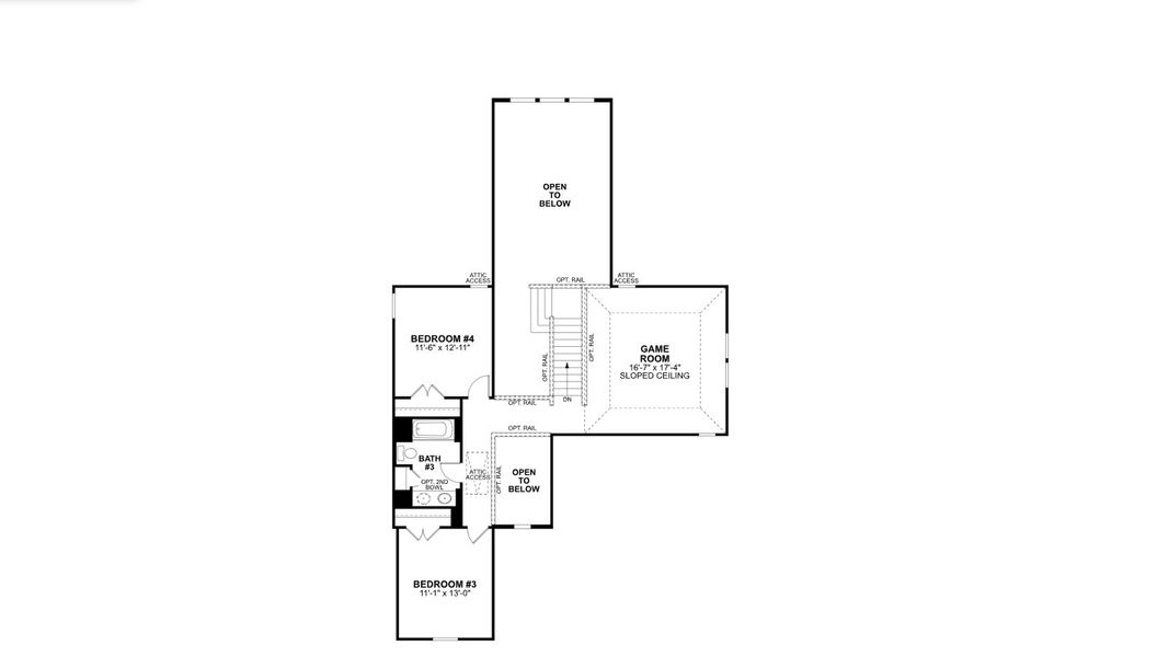 2D floor plan layout for the Balcones by M/I Homes in Hallimore Ranch, Rosenberg, TX (Image 4).