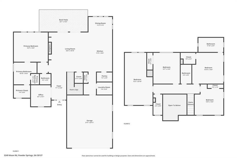 2D floor plan layout of this home in , Powder Springs, GA (Image 6). 2D floor plan layout of this home in , Powder Springs, GA (Image 6).