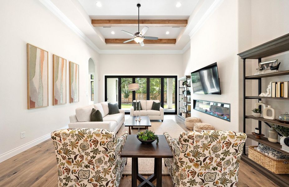 Furnished interior view inside a new home in Bridgeland 60′, Cypress (Image 28).