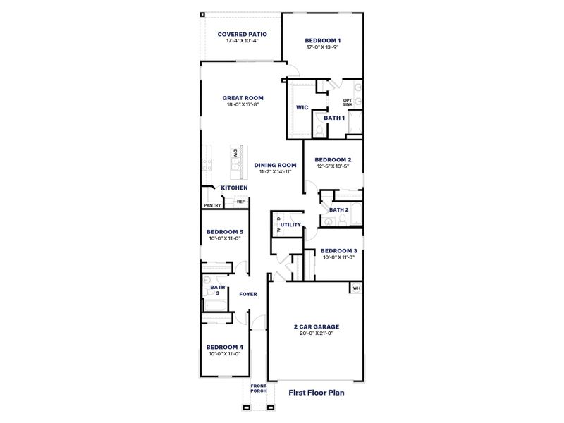 2D floor plan layout of this home in Copper Falls, Buckeye, AZ (Image 3).