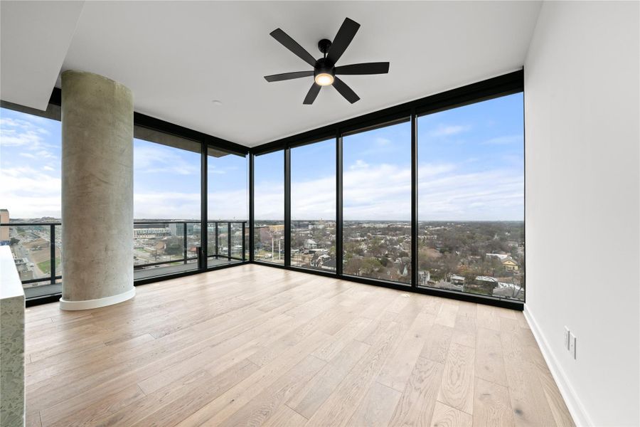 Enjoy a true Texas sunrise with floor to ceiling windows.