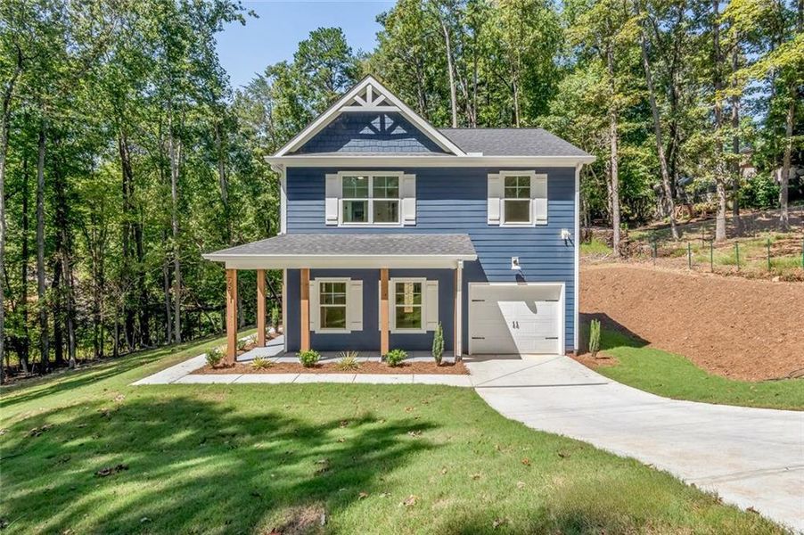 Front exterior of a new home in , Murrayville, GA, highlighting curb appeal (Image 23).