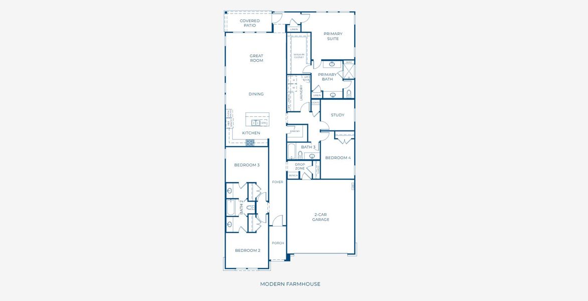 2D floor plan layout for the 4017 by Risewell Homes in Bluff Haven, Georgetown, TX (Image 3).