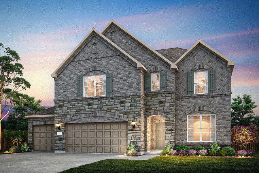 Pulte Homes, Amherst elevation B, rendering