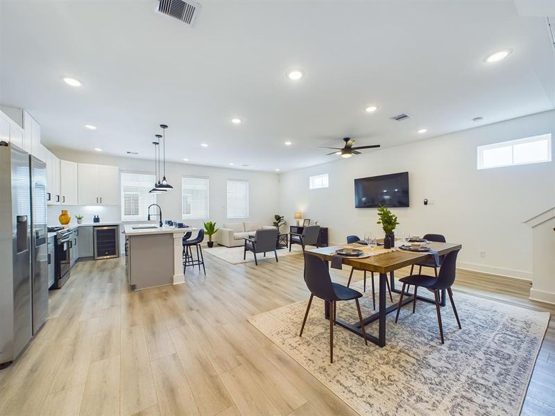 Open concept second floor living area.