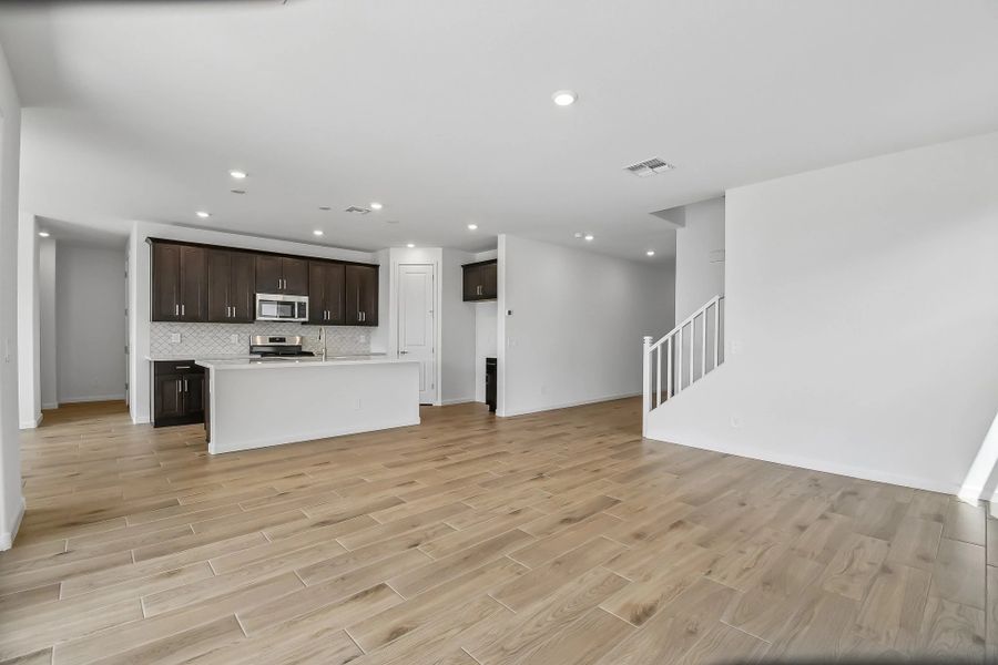 Great room and kitchen