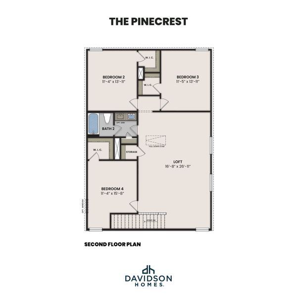 2D floor plan layout for the The Pinecrest B w/ 3rd Car by Davidson Homes LLC in Rayburn Valley, San Antonio, TX (Image 3).