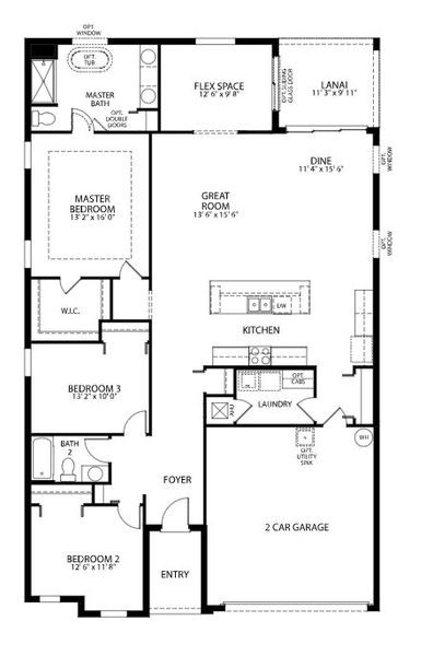 2D floor plan layout for the Drexel by Maronda Homes in The Reserve At Hammock Oaks, Lady Lake, FL (Image 3). 2D floor plan layout for the Drexel by Maronda Homes in The Reserve At Hammock Oaks, Lady Lake, FL (Image 3).