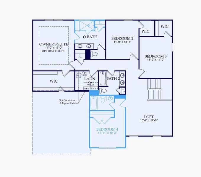 2D floor plan layout of this home in Reunion, Flowery Branch, GA (Image 4).