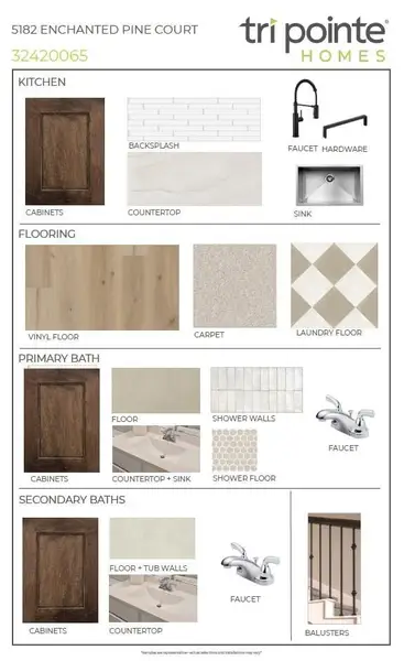 Sample of building materials used in homes in Mason Woods, Cypress (Image 5).