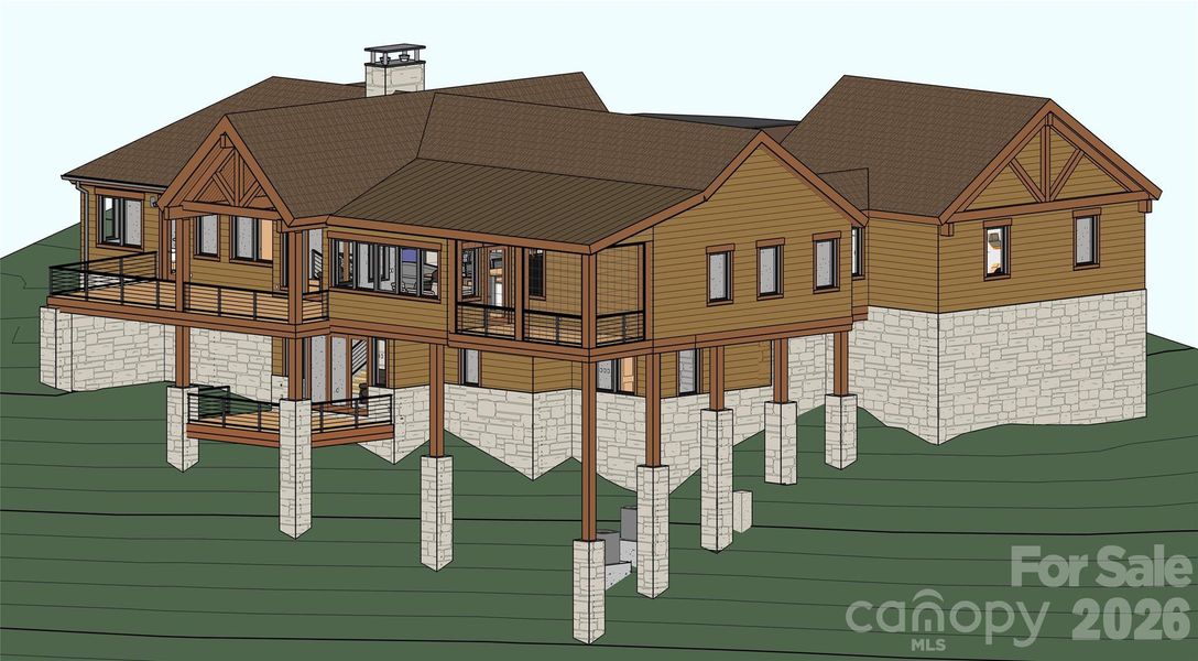 Exterior rendering of this home design in , Laurel Park, NC (Image 6). Exterior rendering of this home design in , Laurel Park, NC (Image 6).