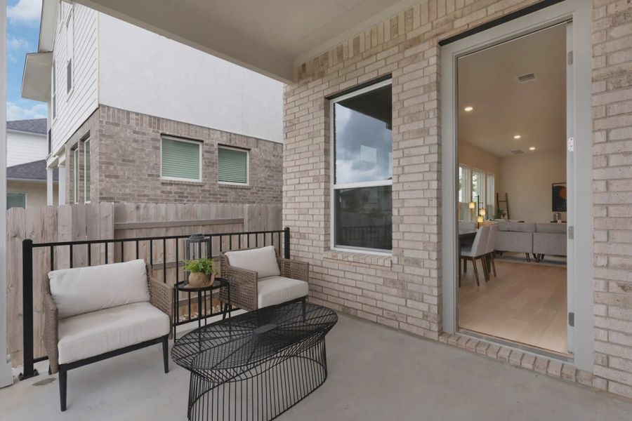 Representative exterior details of a home built from the Windsor by Chesmar Homes in Bridgeland 45's, Cypress (Image 3).