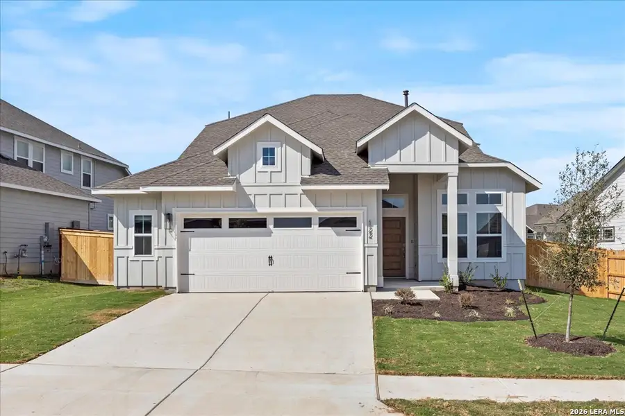 Front exterior of a new home in Stream Waters, Seguin, TX, highlighting curb appeal (Image 1). Front exterior of a new home in Stream Waters, Seguin, TX, highlighting curb appeal (Image 1).