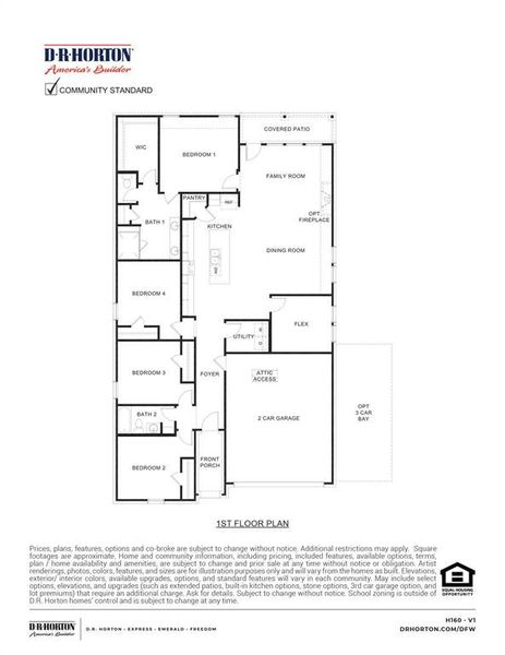 2D floor plan layout of this home in Woodcreek, Fate, TX (Image 2).