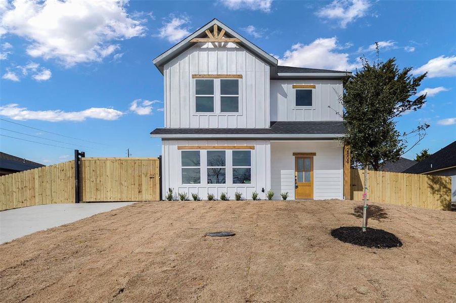 Modern farmhouse with covered porch