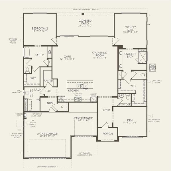 2D floor plan layout for the Stardom by Del Webb in Sun City Anthem at Merrill Ranch, Florence, AZ (Image 3). 2D floor plan layout for the Stardom by Del Webb in Sun City Anthem at Merrill Ranch, Florence, AZ (Image 3).