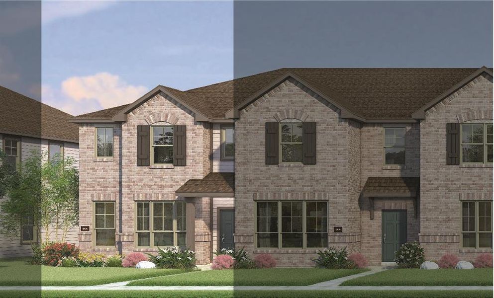 Crockett with Elevation 6A Brick Exterior 2023 Townhomes