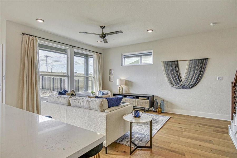 Furnished interior view inside a new home in Townhomes at Gattis, Round Rock (Image 21). Furnished interior view inside a new home in Townhomes at Gattis, Round Rock (Image 21).