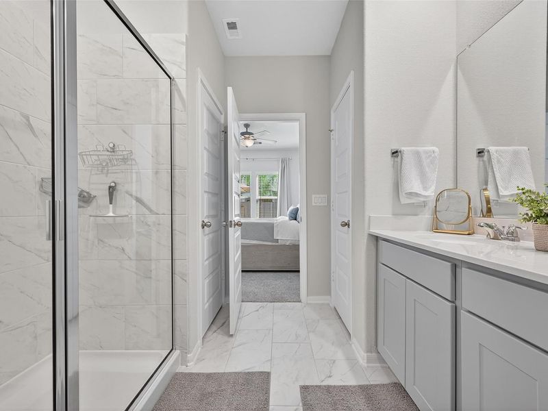 Furnished interior view inside a new home in Lakes at Black Oak, Magnolia (Image 31). Furnished interior view inside a new home in Lakes at Black Oak, Magnolia (Image 31).