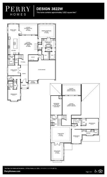 2D floor plan layout of this home in Candela South 60', Richmond, TX (Image 5).