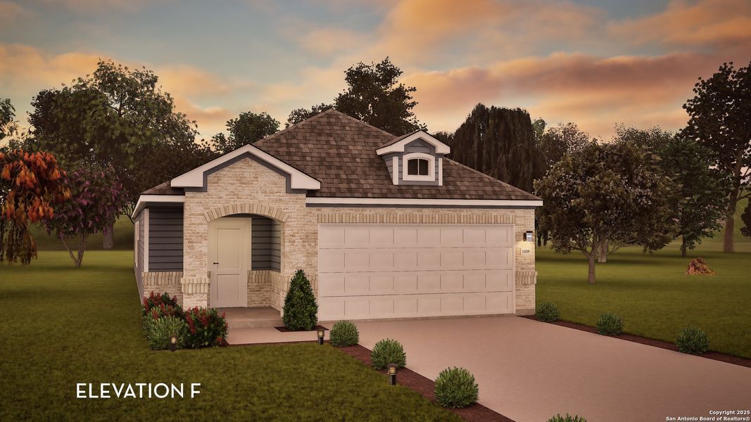 Front exterior of a new home in Garden Grove, San Antonio, TX, highlighting curb appeal (Image 1). Front exterior of a new home in Garden Grove, San Antonio, TX, highlighting curb appeal (Image 1).