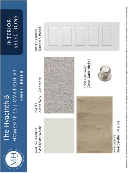 Sample of building materials used in homes in Ovation at Sweetbrier, Durham (Image 19).