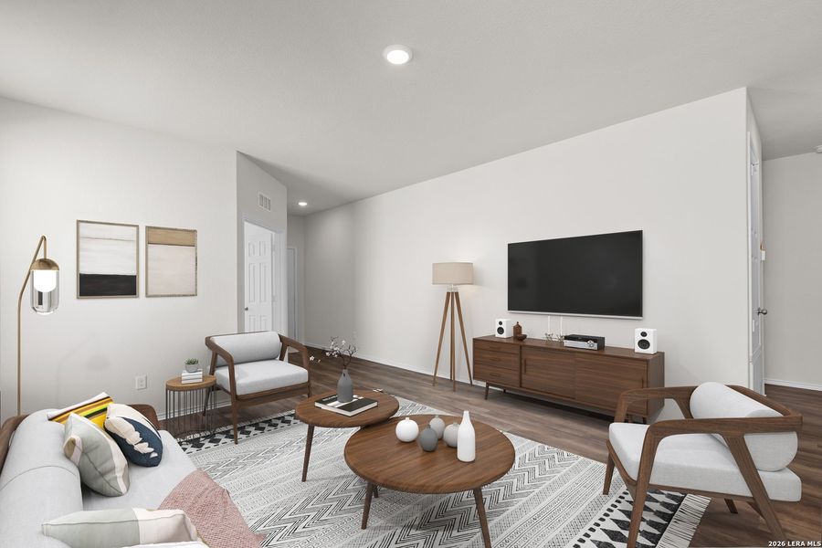 Furnished interior view inside a new home in The Overlook at Creekside, New Braunfels (Image 5). Furnished interior view inside a new home in The Overlook at Creekside, New Braunfels (Image 5).