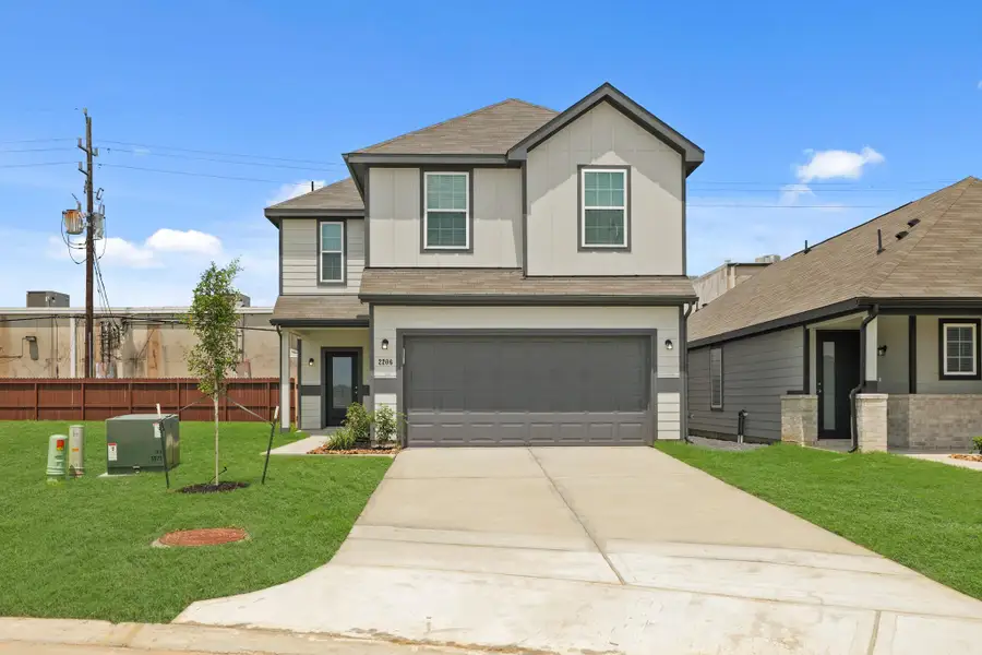 Front exterior of a new home in Bammel Oaks, Houston, TX, highlighting curb appeal (Image 2). Front exterior of a new home in Bammel Oaks, Houston, TX, highlighting curb appeal (Image 2).