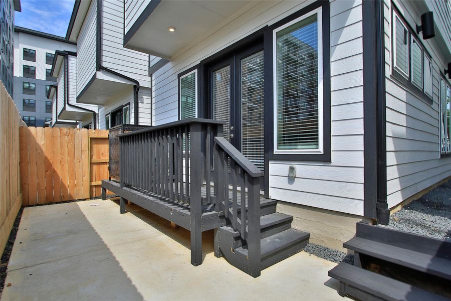 Exterior details and patio area of a home in Shady Acres, Houston (Image 2). Exterior details and patio area of a home in Shady Acres, Houston (Image 2).