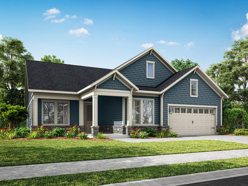 Representative exterior photo of a completed home built from the Foxtail Manor by Tri Pointe Homes in Altis At Serenity, Fuquay Varina, NC (Image 21).