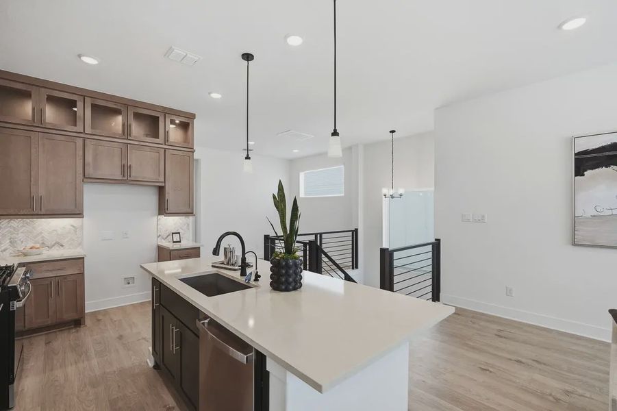 Furnished interior view inside a new home in Centero at Stone Oak, San Antonio (Image 16).