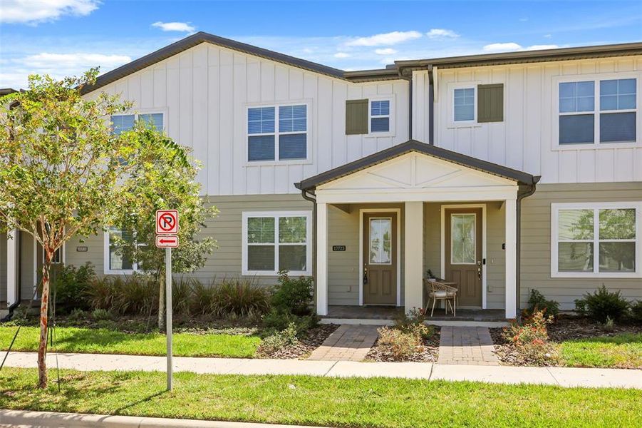 Front exterior of a new home in , Winter Garden, FL, highlighting curb appeal (Image 1). Front exterior of a new home in , Winter Garden, FL, highlighting curb appeal (Image 1).