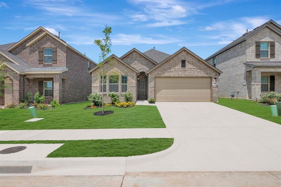 Front exterior of a new home in Tarrytown, Crowley, TX, highlighting curb appeal (Image 2). Front exterior of a new home in Tarrytown, Crowley, TX, highlighting curb appeal (Image 2).
