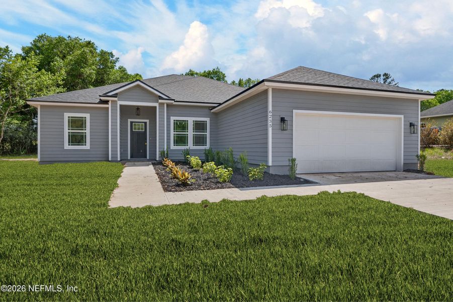 Front exterior of a new home in , Keystone Heights, FL, highlighting curb appeal (Image 16).