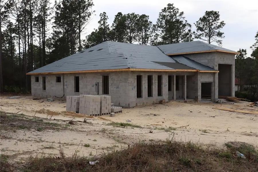In-progress construction of a new home in Pine Ridge Estates, Beverly Hills, FL (Image 9).