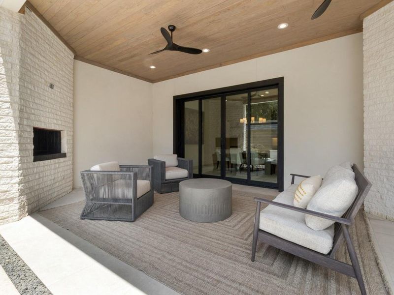 Downstairs outdoor living off the living and dining area Downstairs outdoor living off the living and dining area