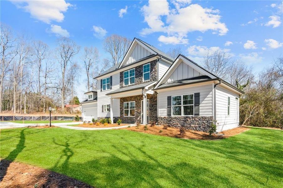 Front exterior of a new home in , Crawford, GA, highlighting curb appeal (Image 24).