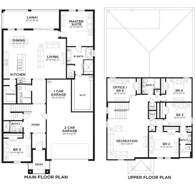 2D floor plan layout for the Coquina by Casa Fresca Homes in Pasadena Woods, Dade City, FL (Image 3).