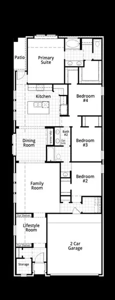 2D floor plan layout for the Preston by Highland Homes in Jubilee, Hockley, TX (Image 4).