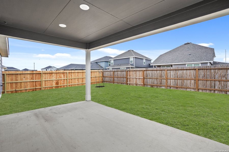 Exterior details and patio area of a home in Swenson Heights, Seguin (Image 18).
