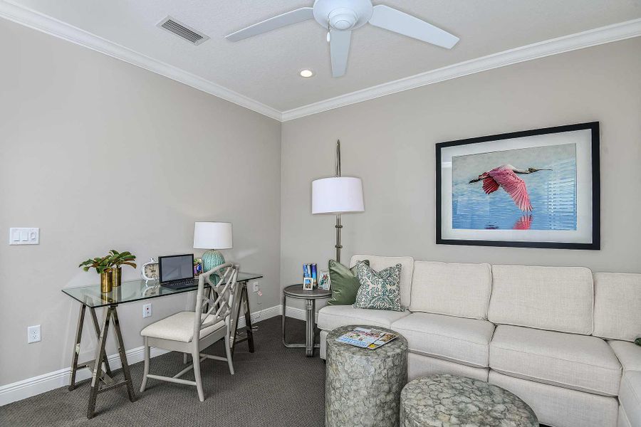Furnished interior view inside a new home in Boca Royale Golf & Country Club at Wellen Park, Englewood (Image 8).