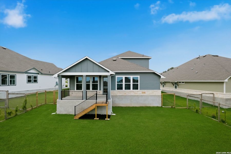 Exterior details and patio area of a home in The Crossvine, Schertz (Image 3).