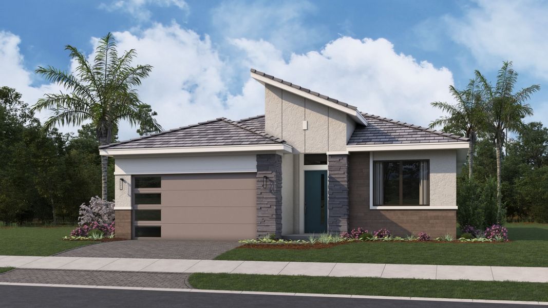 Front exterior of a home in the Esprit at Avenir community, located in Palm Beach Gardens, FL (Image 9).