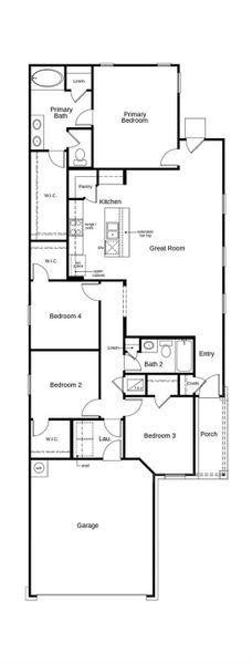 This floor plan features 4 bedrooms, 2 full baths and over 1,600 square feet of living space.